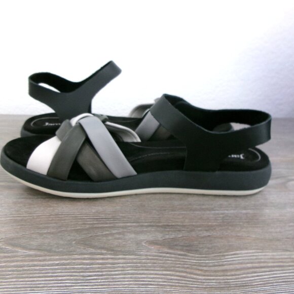 Like New Jambu HELENA Leather Sandals Grey White Black 10.5 / 11 APMA Approved - Picture 5 of 15